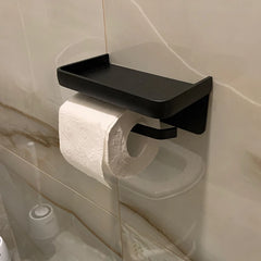 Toilet Paper Holder Aluminium Bathroom Wall Mount WC Paper Phone Holder Shelf Towel Roll shelf Accessories