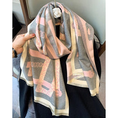 Luxury Winter Cashmere Scarf Women 2023 Design Warm Pashmina Blanket Horse Scarves Female Shawl Wraps Thick Foulard Bufanda