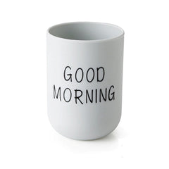 Good Morning Mouthwash Cup Bathroom Tumblers Toothbrush Toothpaste Holder Cup Travel Washing Cup Water Mug Bathroom Accessories