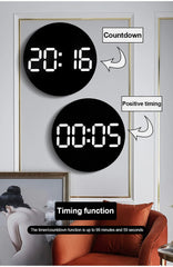 LED Large Digital Wall Clock 10inch with Remote Control Temperature Humidity Date Week Display