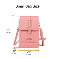 Soft Leather Women's Bag Touch Screen Mobile Bags Wallets Fashion Women Bags Crossbody Shoulder Strap Handbag Coin Purse