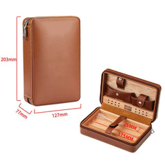 GALINER Charuto Cedar Wood Cigar Humidor Box Travel Leather Cigar Case Storage 4 Cigars Box Humidor Humidifier For Sigar