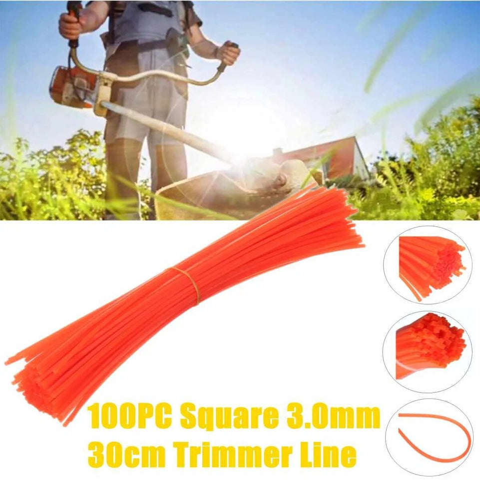 3mm Square Trimmer Line 100/200pcs CUT Brushcutter Strimmer Trimmer Cord Line Wire For Garden Tool Wire Lawn Mower Accessory