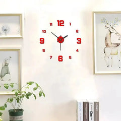 Wall Clock Creative Frameless DIY Wall Decal Home Silent Clock Living Room Office Wall Decoration