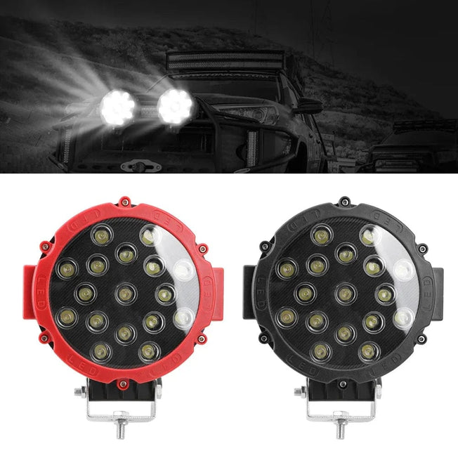 12V 51W Bright LED Light Off Road 4x4 Spotlight car Headlight Work Spot Lamp Automotive Car Accessories For Truck JEEP Hummer