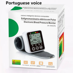 Wrist Digital Blood Pressure Monitor  English / Russian / Portuguese / Spanish Voice  Broadcast Tonometer