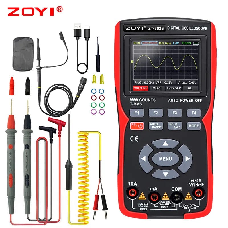 ZT-702S 2In1 Digital Oscilloscope Multimeter Real-time sampling rate 48MSa/s True RMS 1000V Professional Tester with 2.8" screen