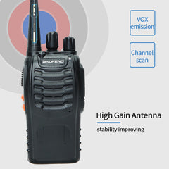 2/4PCS 12W Walkie Talkie Dual Band Portable Long Range Standby UHF 400-470MHz USB Ham Two Way Radio for Hunting