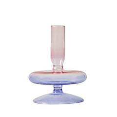 Floriddle Lilac Candle Holders Glass Candlestick holder for Wedding Table Centerpieces Nordic Vase Home Decoration Gift