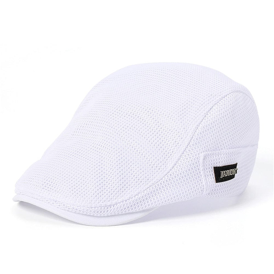 TOHUIYAN Summer Mens Hats Breathable Mesh Newsboy Caps Outdoor Baker Boy Boinas Cabbie Hat Fashion Driving Flat Cap For Women