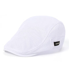 TOHUIYAN Summer Mens Hats Breathable Mesh Newsboy Caps Outdoor Baker Boy Boinas Cabbie Hat Fashion Driving Flat Cap For Women