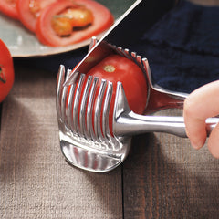 Tomato Cutting tool Steel Kitchen Handheld Orange Lemon Slicer  Clip Fruit Slicer Onion Slicer KitchenItem Cutter Accessorie