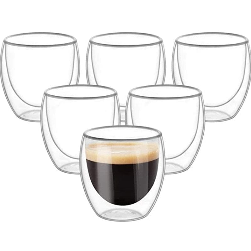 Heat Resistant Double Wall Glass Themal Cup Espresso Coffee Set Beer Mug Tea Keep Hot And Cold Drinkware Insulated Glasses Cups - Wowza