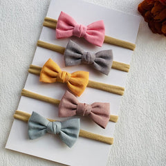 5Pcs/Set Baby Headband Bows For Girls Headbands Children Elastic Hair Bands New Born Hairband Soft Toddler Cute Accessories