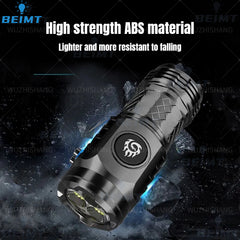 LED Flashlight 18350 Super Bright Torch Rechargeable USB Light Waterproof with CAP CLIP for Hiking Camping