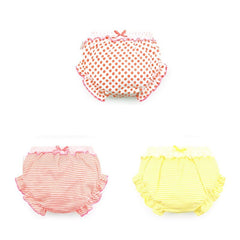 3 Piece/Lot Kids 100%Cotton Panties Girl Baby Infant Newborn Fashion Solid Cute Bow Striped Dots Underpants For Children Gift CN