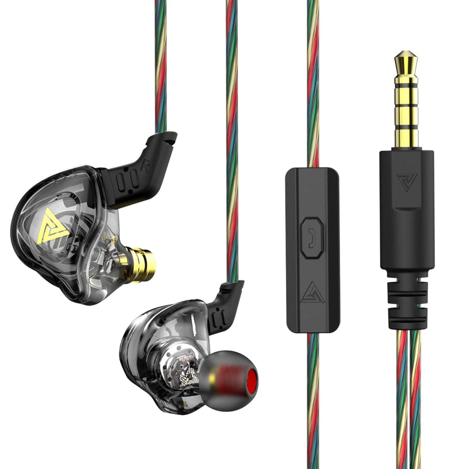 QKZ AK6 3.5mm Wired Headphones Copper Driver Stereo HiFi Earphone Bass Earbuds Music Running Sport Headsets Games Earphones