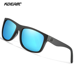 Polarised Sunglasses Men Sports Tridimensional Brand Logo TR90 Square Sun Glasses All Black With Zipper Case KD0721