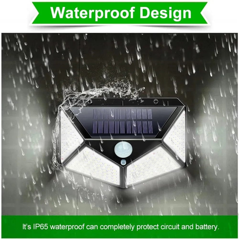 100 LED Solar Power Wall Light Motion Sensor Waterproof Outdoor Garden Lamp 1/2/4/8/10PCS