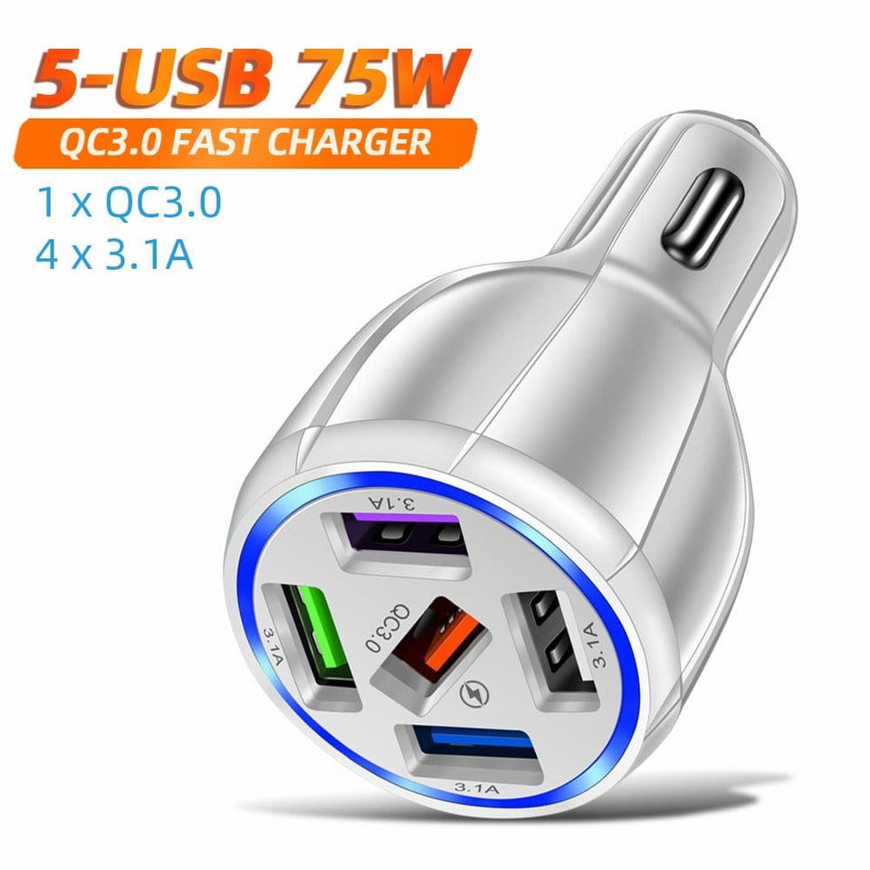 AIXXCO 3 Ports USB Car Charger 12V Quick Charge 3.0 Fast Car Cigarette Lighter For Samsung Huawei Xiaomi iphone Charger QC 3.0