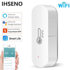 WiFi Temperature Humidity Sensor Smart Life APP Monitor Smart Home Work With Alexa Google Home No Hub Required