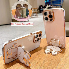 Mirror Plating Phone Holder Case For Samsung Galaxy A53 A73 A33 A52 A52s A72 A32 4G 5G A51 A71 A12 A31 A21S A50 A54 Stand Cover