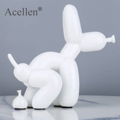 Animals Figurine Resin Cute Squat Poop Balloon Dog Shape Statue Art Sculpture Figurine Craftwork Tabletop Home Decor Accessories