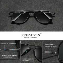 KINGSEVEN Brand Classic Pilot Polarised Sunglasses Men's Driving Male Sun Glasses Eyewear UV Blocking Oculos N7936