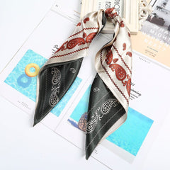 Haimeikang 60*60cm Square Silk Scarf Women Headband Fashion Print Neck Scarfs Office Hair Band Hand Kerchief Female Bandana