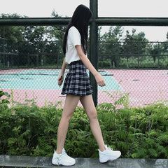 Harajuku 0Women Pleat Skirt 0Preppy Style Plaid 0Mini Cute Japanese School Uniforms Ladies Jupe Kawaii