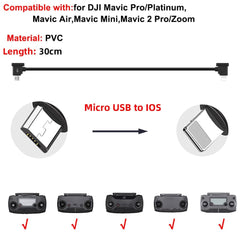 Data Cable OTG Remote Controller to Phone Tablet Connector USB TypeC IOS Extend for DJI Mavic MINI/2/3 Pro/SE/Pro/Air/Mavic 2/3