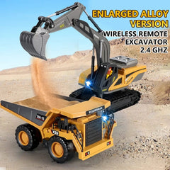 RC Excavator Dumper Car 2.4G Remote Control Engineering Vehicle Crawler Truck Bulldozer Toys for Boys Kids