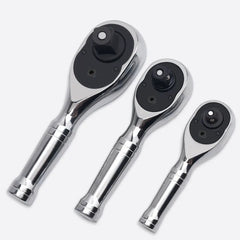 72 Teeth Quick Socket Mini Ratchet Wrench Spanner 1/4 3/8 1/2 Big Medium and Small Fly Two-way Horns Short Handle Repair Tool