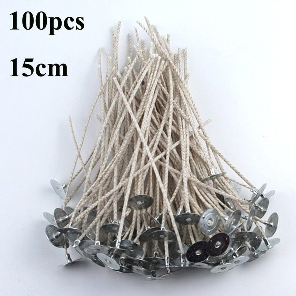 8-20cm 100 PCS Candle Wicks Smokeless Wax Pure Cotton Core for DIY Candle Making Pre-waxed Wicks Party Supplies