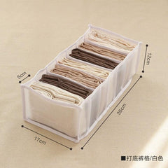 Jeans Compartment Storage Box Closet Clothes Drawer Mesh Separation Box Stacking Pants Drawer Divider Can Washed Home Organizer - Wowza