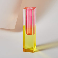 Floriddle Modern Rainbow Pillar Bud Vase Tabletop Glass Vases Luxury Decorative Acrylic Crystal Nordic Room Decoration Home