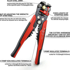 Wire Crimper Cable Cutter Automatic Wire Stripper Multifunctional Stripping Tools Crimping Pliers Terminal 10-24 AWG