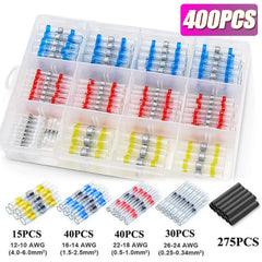 Heat Shrink Butt Waterproof Solder Seal Wire Cable Splice Terminal Kit Crimp Terminals Electrical with Hot Air Gun