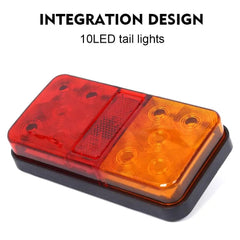 LED Tail Lights 2Pcs 12V 24V 10 Taillight Turn Signal Indicator Stop Lamp Rear Brake Light For Car Truck Trailer