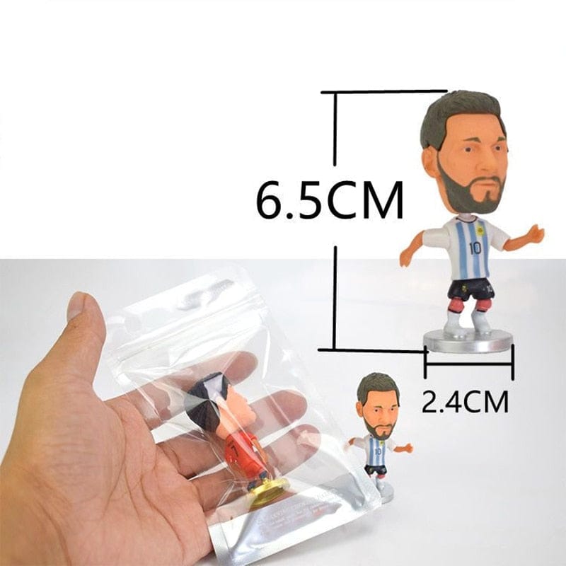 6.5cm Soccer Star Figure Mini Football Player Car Ornaments Collection Doll Star Sports Action Figures Souvenirs Toys Fans Gifts