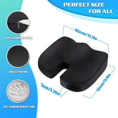 Coccyx Seat Cushion Memory Foam U-Shaped Pillow for Chair Cushion Pad Car Office for Tailbone Pain Massage Pillow