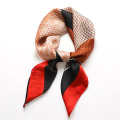 Female Silk Neck Scarf Letter D Print Square Hair Scarves Foulard Head Band Shawls And Wraps Neckerchief Bandana 70*70cm