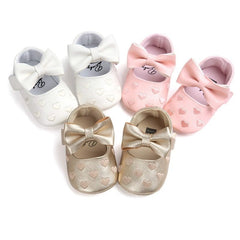 Baby Shoes Newborn Infant Boy Girl First Walker PU Sofe Sole Princess Bowknot Fringe Toddler Baby Crib Shoes Casual Moccasins