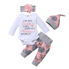 Spring Fall Cotton Newborn Baby Girl Clothes 0-3 Months Polka Dot Unisex Infant Clothes Set Boy 3-piece Clothing With Hat