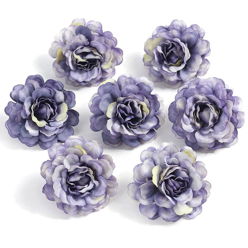 Rose Artificial Flowers Heads 4.5cm Fake Flowers For Wedding Party Decoration Home Decor DIY Craft Wreath Cake Gifts Accessories