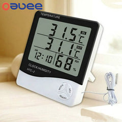 LCD Thermometer Electronic Digital Temperature Humidity Meter Indoor Outdoor  Hygrometer Weather Station Clock HTC-1 HTC-2