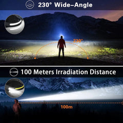 LED Headlamp Sensor Headlight With Built-in Battery Head Flashlight USB Rechargeable Work Light Head Lamp Super Bright Torch