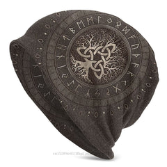 Bonnet Hats Viking Men Women's Thin Hat Tree Of With Triquetra Cap Street Skullies Beanies