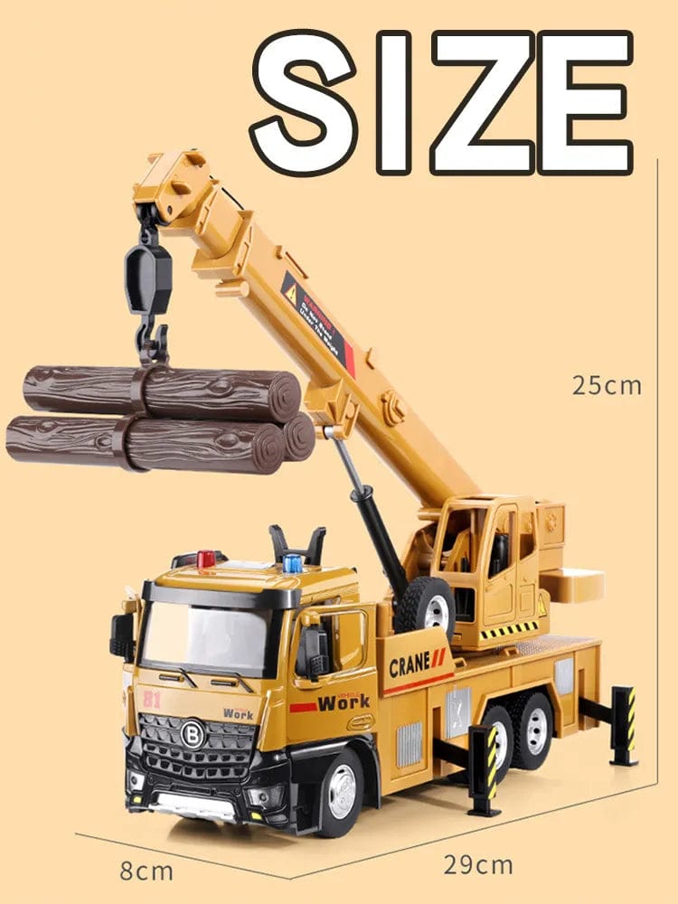 Large Truck Crane Engineering Vehicle Alloy Model Car Construction Toys Metal Diecast Toy Car Sound & Light Toys For Kids Gift