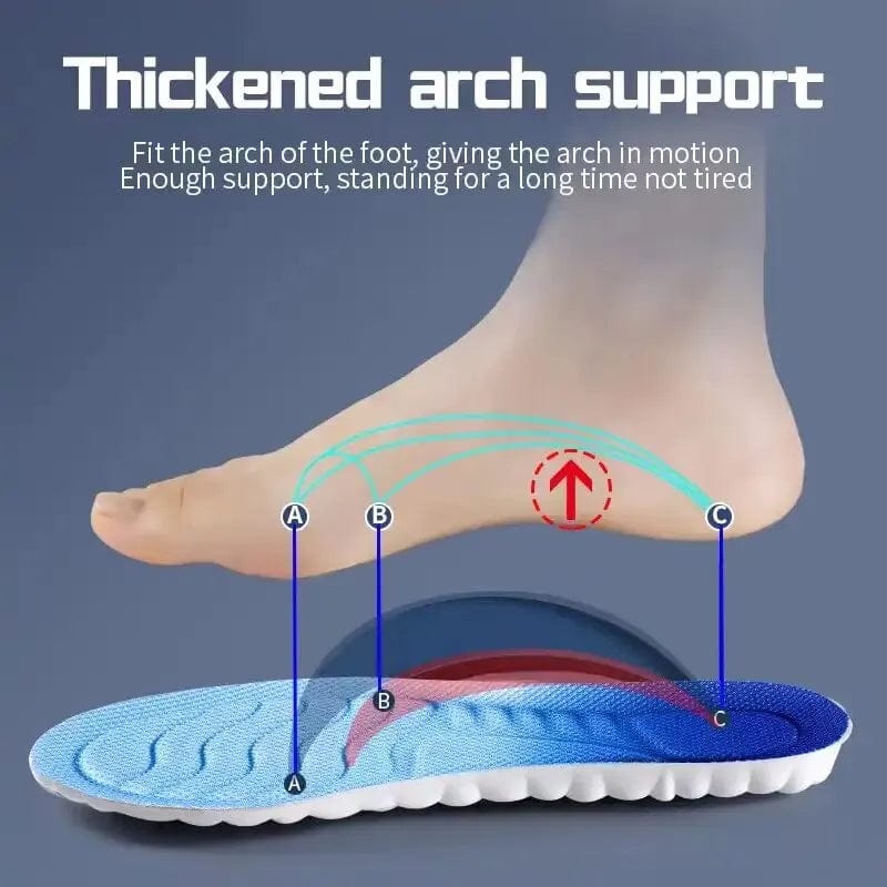 Orthopedic Sports Insoles for Feet Soft PU Sole Shock Absorption Breathable Running Shoes Pad for Men Women Arch Support